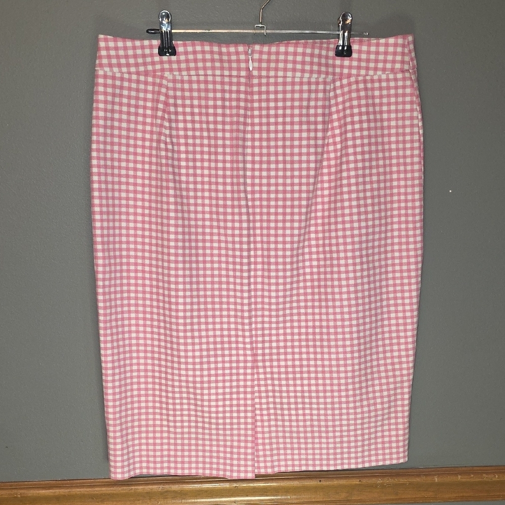Pink Gingham Pencil Skirt - Picture 2 of 3
